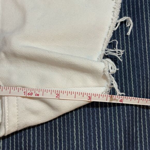 Talbots Denim Shorts Women 10 White High Rise Frayed Hem Casual Classic Summer - Picture 4 of 9